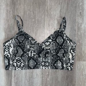 snakeskin crop top